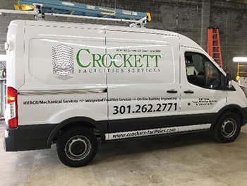 Crockett Facilities Services White Van